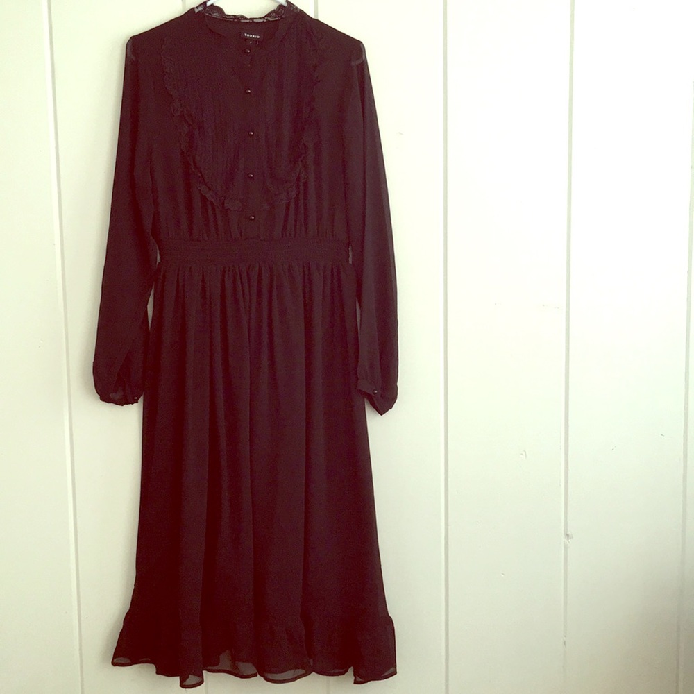 Torrid Goth Chiffon Maxi Midi Dress 0x
